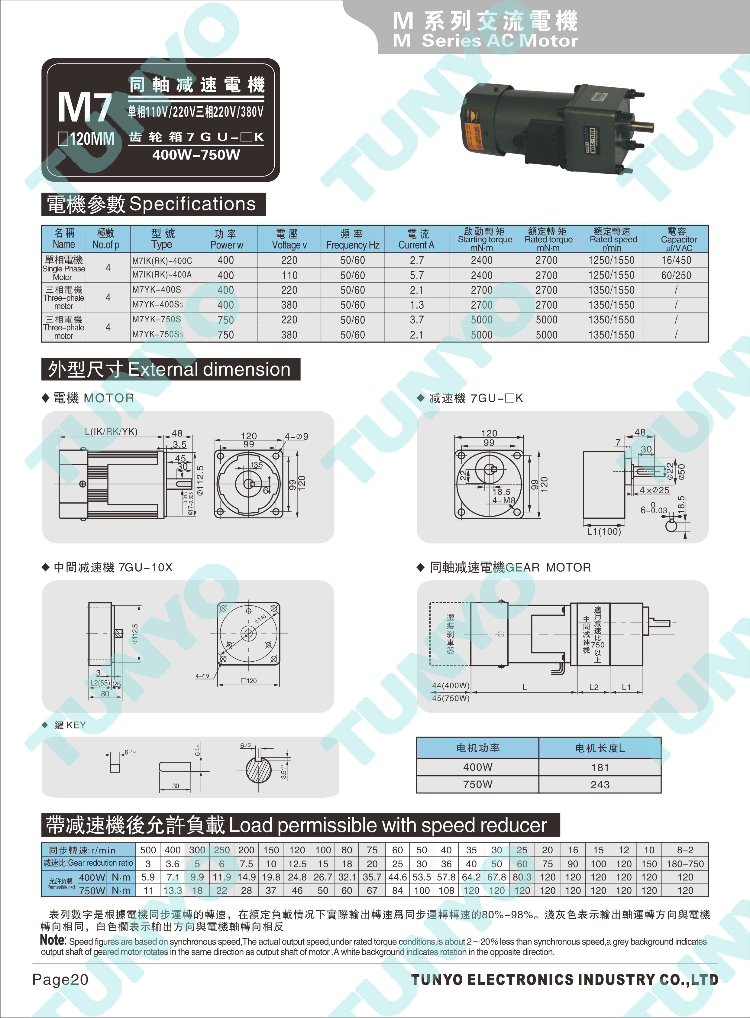 M7(400W)调速电机