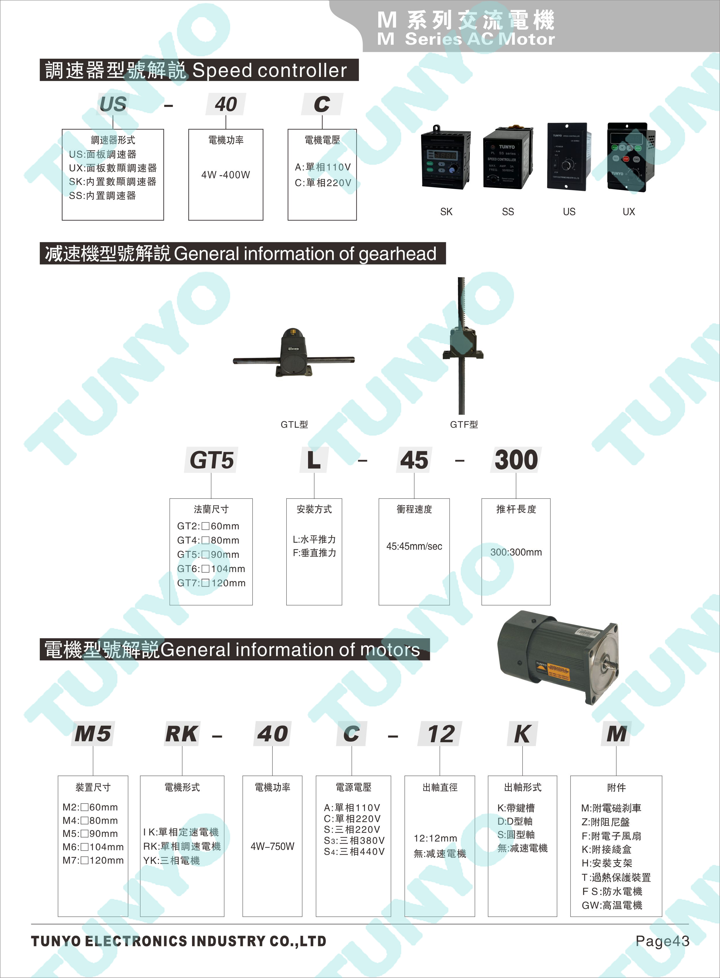 M5(40-120W)定速电机